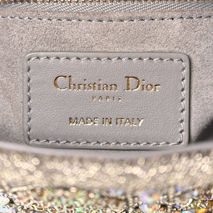 Christian Dior Calfskin Satin Celestial Bead Embroidery Cannage Mini Lady Dior Grey 5 of 8