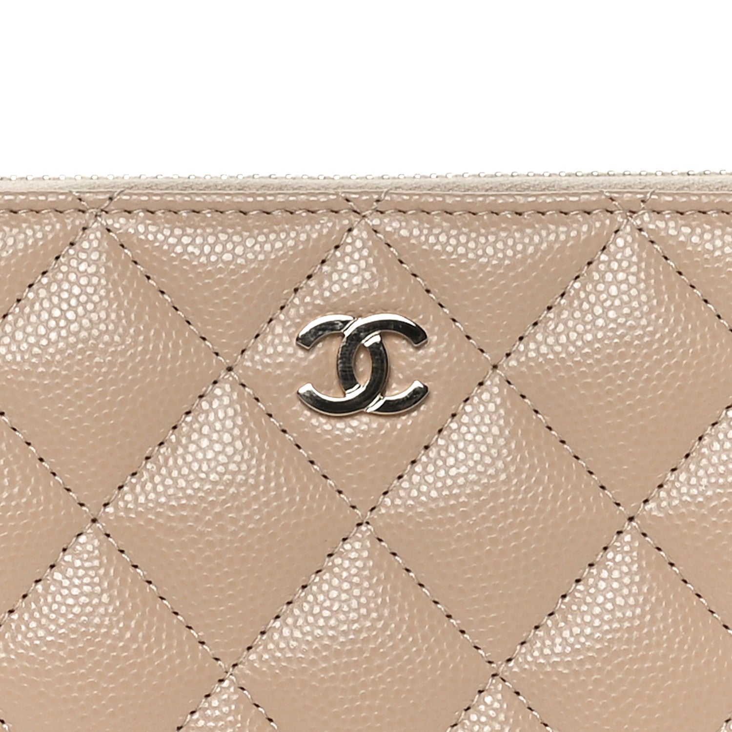 Chanel Caviar Quilted Medium Zip Around Wallet Beige 5 of 8