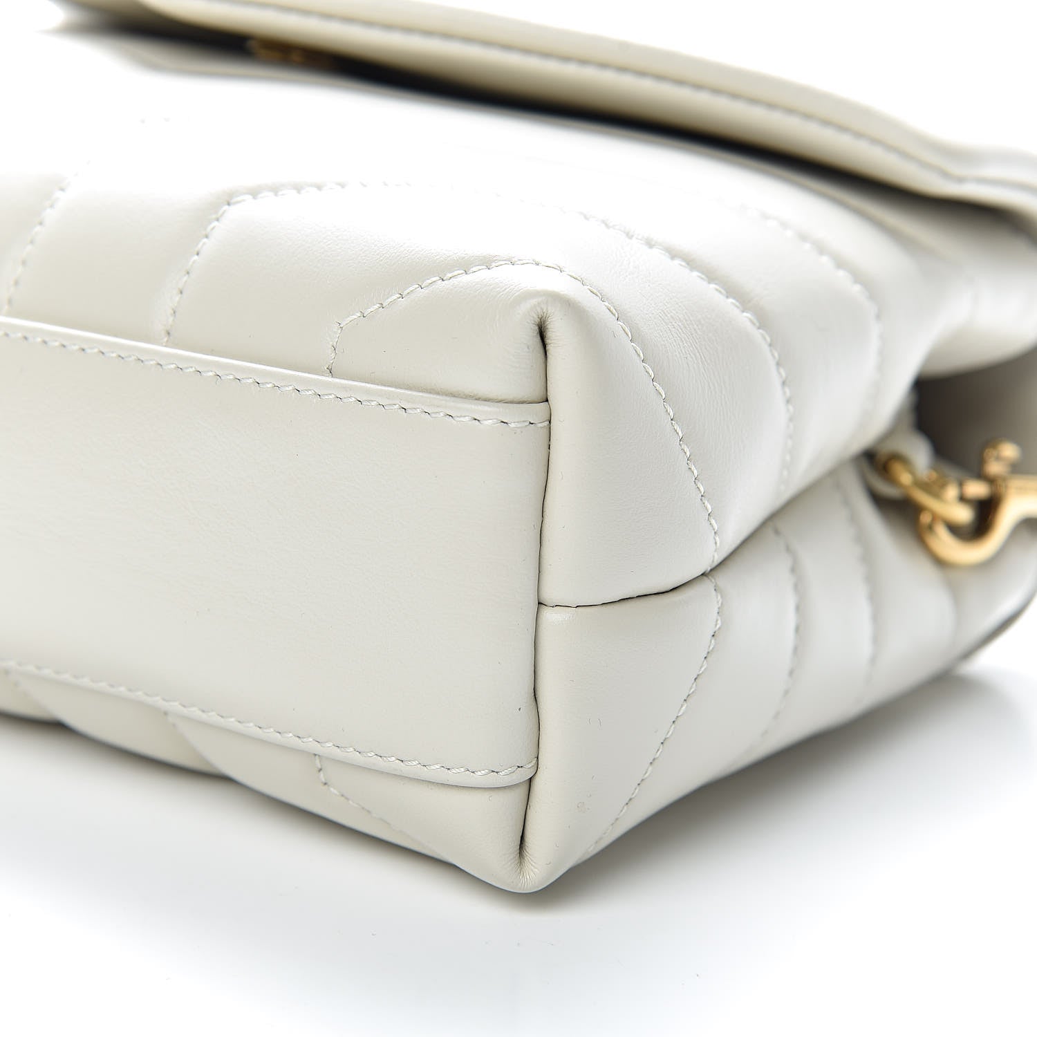 Saint Laurent Calfskin Y Quilted Monogram Toy Loulou Crossbody Bag Blanc Vintage 10 of 10