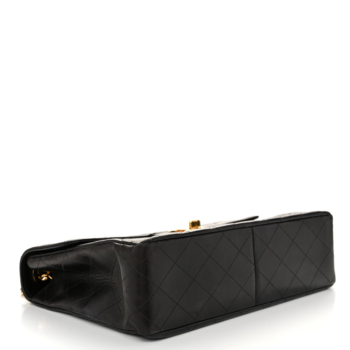 Lambskin Quilted XL Jumbo Single Flap Black