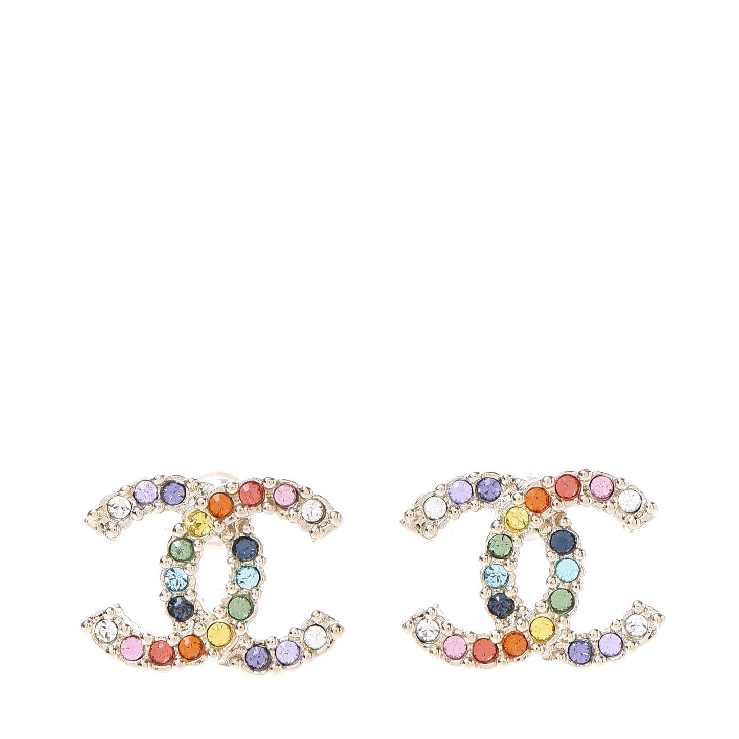 Crystal Over The Rainbow CC Earrings Gold Multicolor