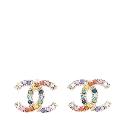Chanel Crystal Over The Rainbow CC Earrings Gold Multicolor 1 of 4