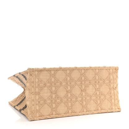 Christian Dior Raffia Cannage Medium Book Tote Natural 4 of 10