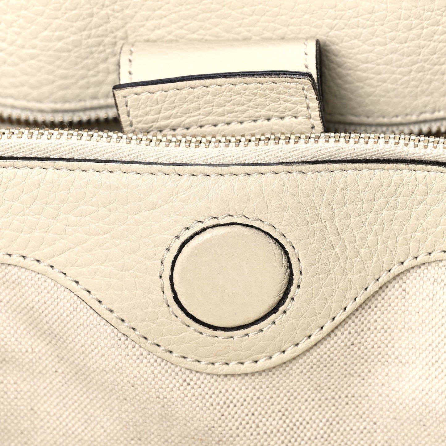 Pebbled Calfskin Medium Bamboo Shopper Tote Off White