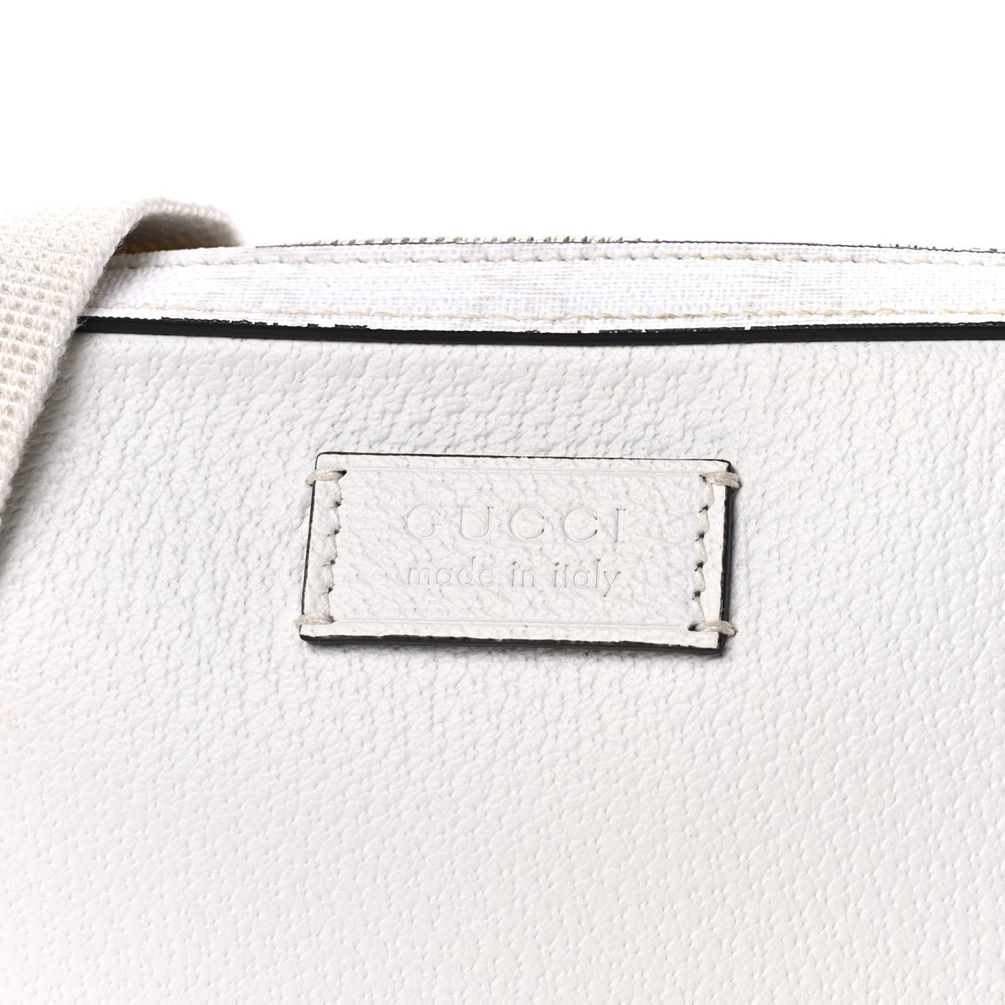 GG Supreme Monogram Textured Dollar Calfskin Small Crossbody Bag  White