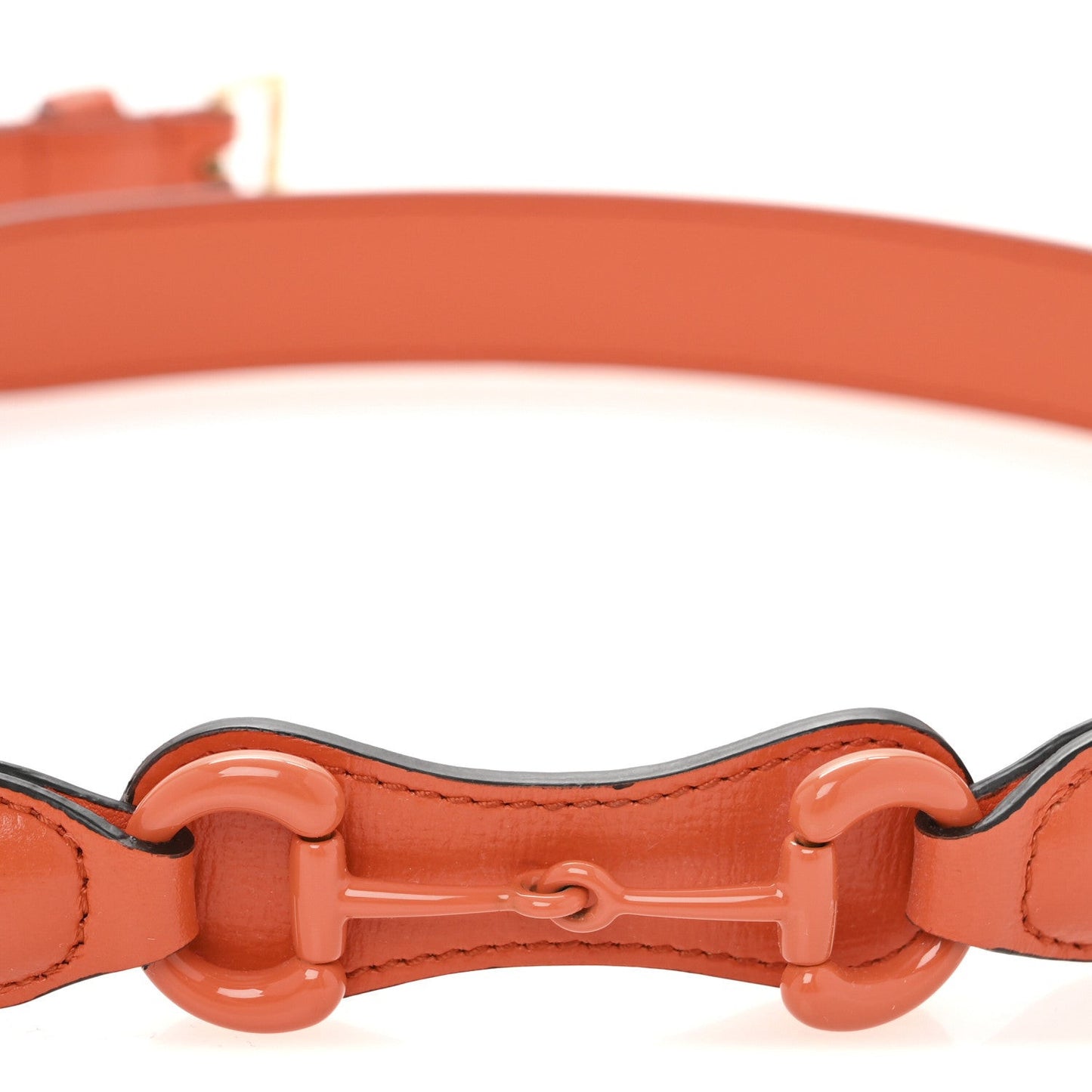 Efesto Leather Womens Horsebit 15/23mm Belt 85 34 Orange