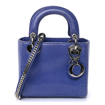 Christian Dior Python Mini Lady Dior Blue 1 of 8