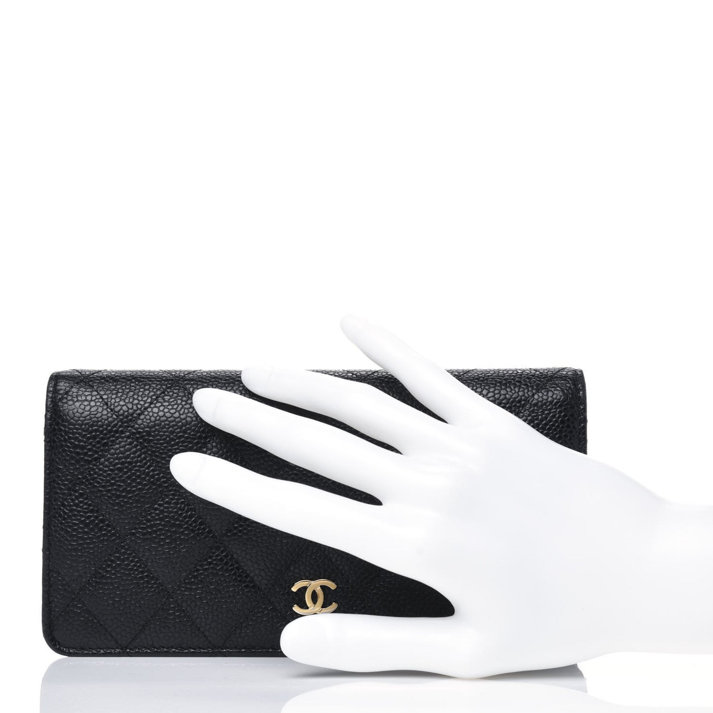 Caviar Quilted Yen Wallet Black