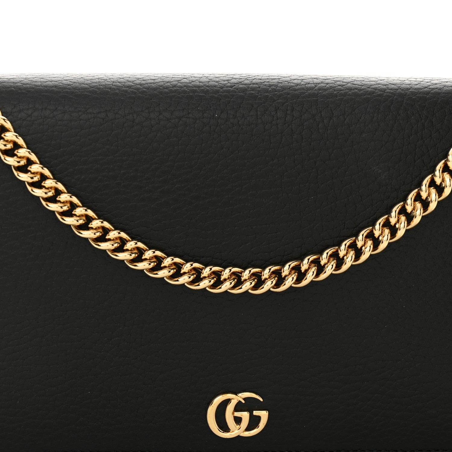Gucci Calfskin Mini GG Marmont Chain Wallet Black 7 of 10