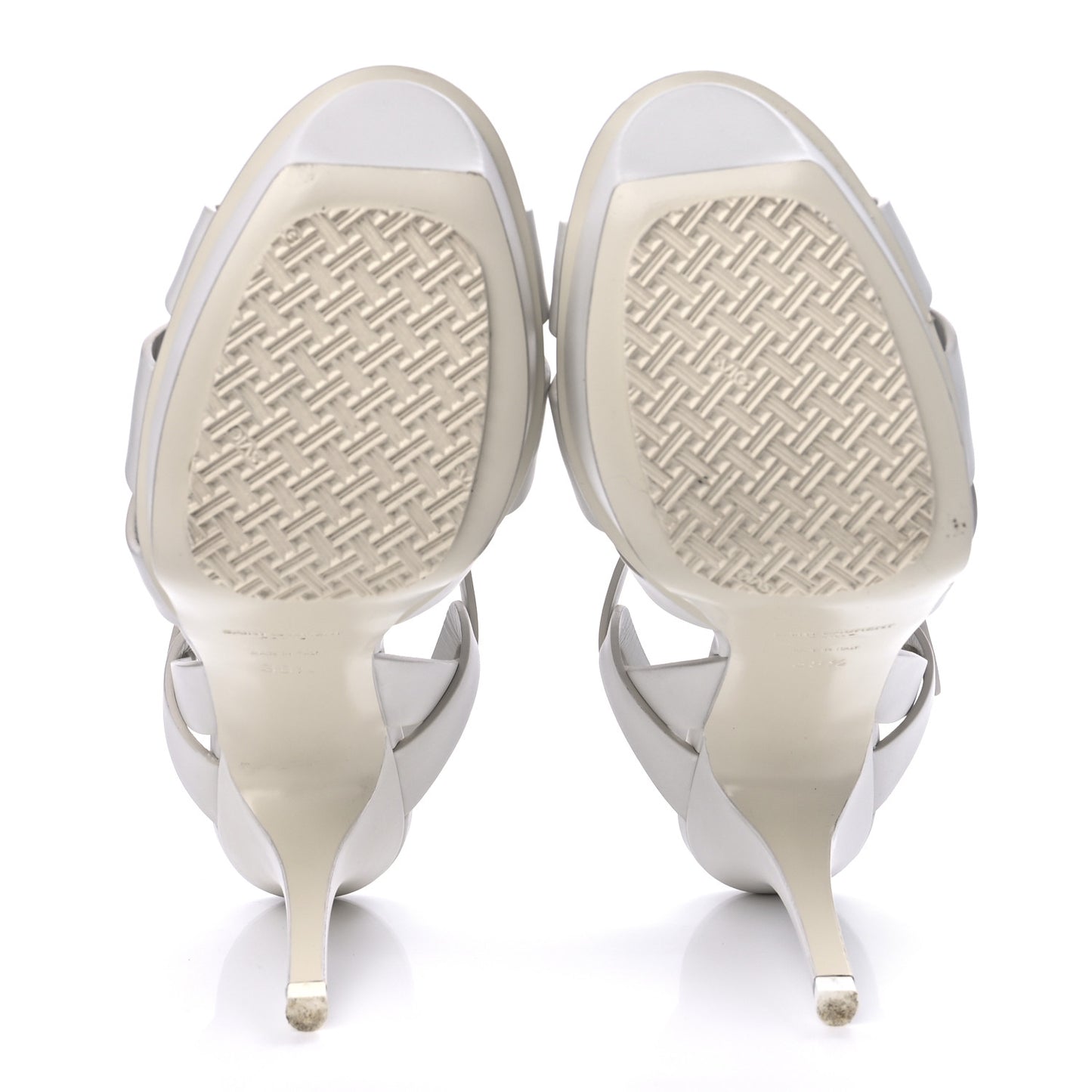 Calfskin Tribute 75 Platform Sandals 38.5 White