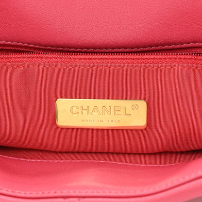 Chanel Goatskin Quilted Large Chanel 19 Flap Dark Pink 6 of 11