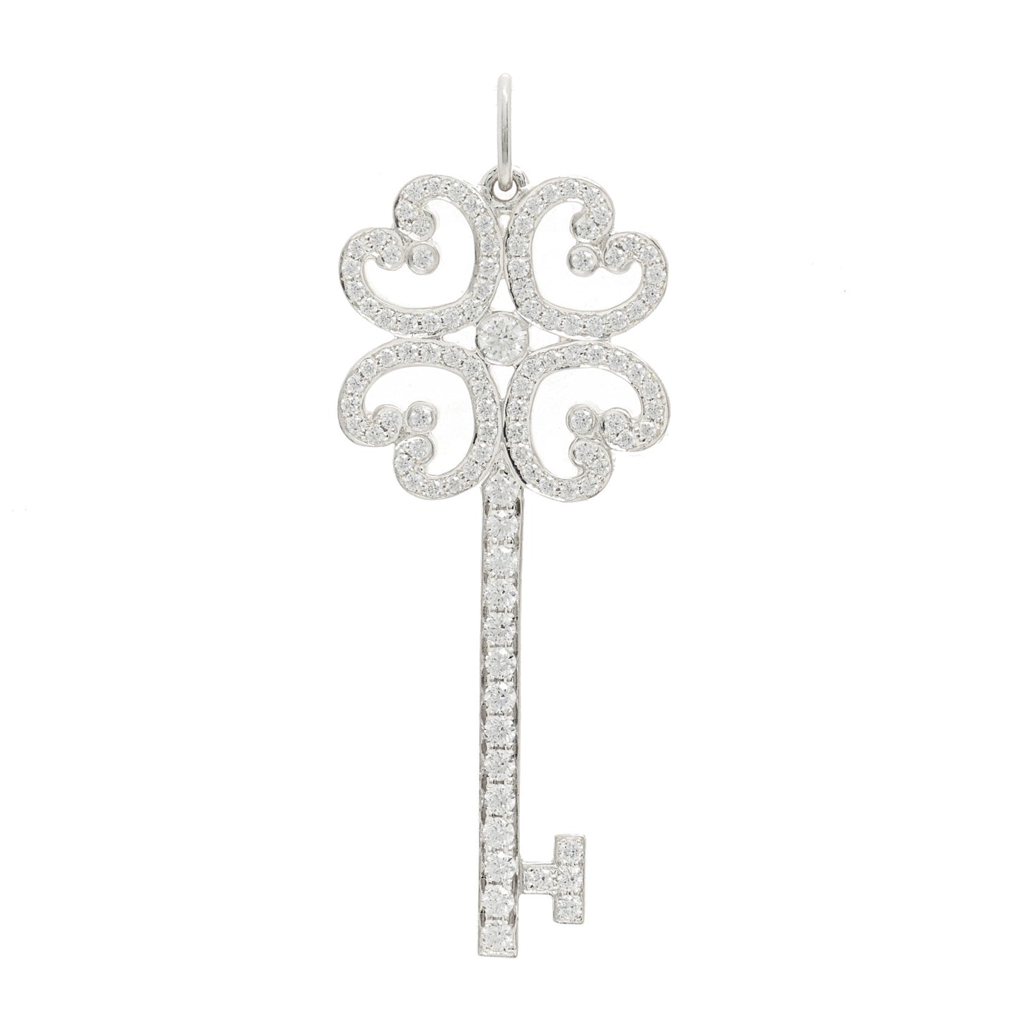 Platinum Diamond Enchant Quatra Heart Key Pendant