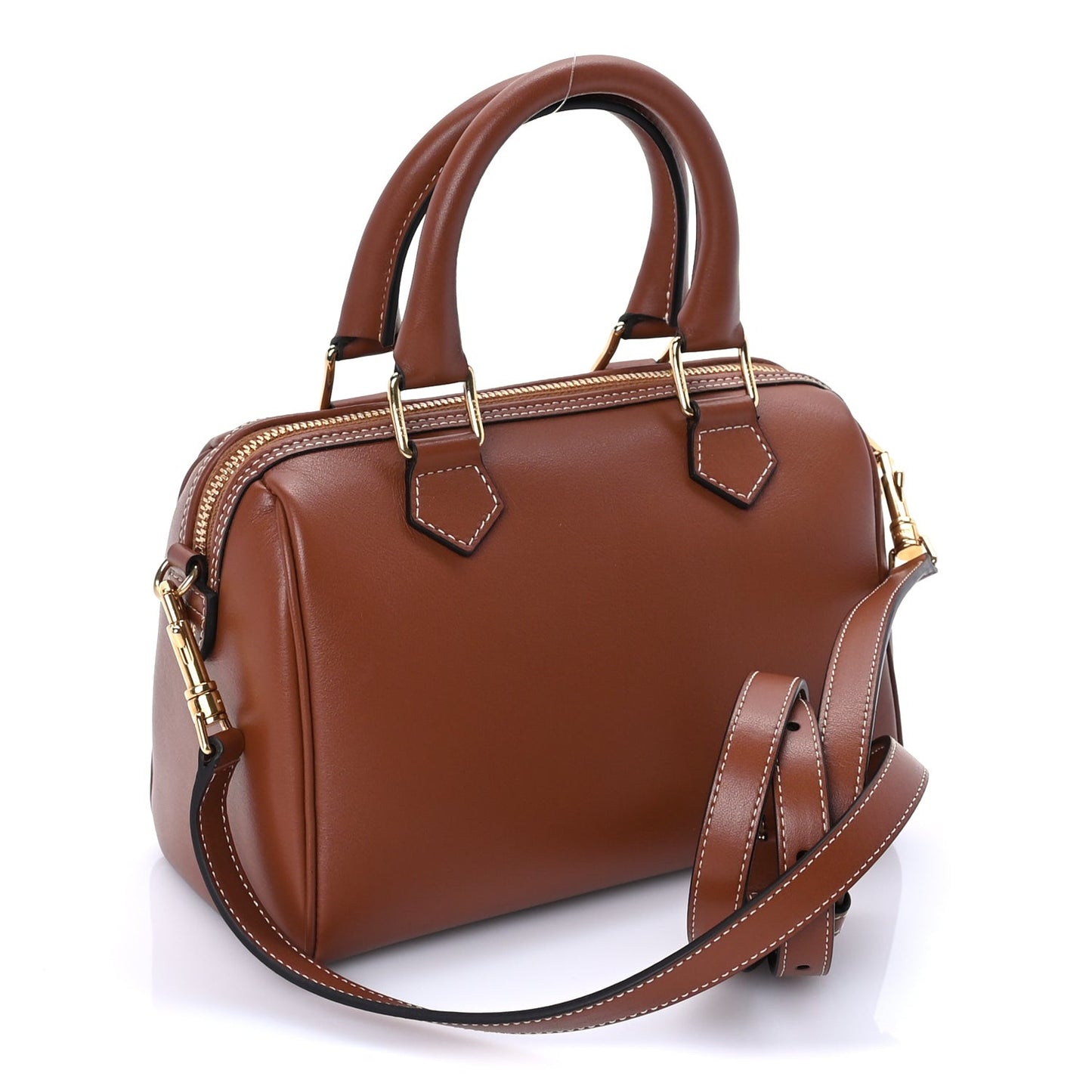 Smooth Calfskin Triomphe Small Boston Bag Tan