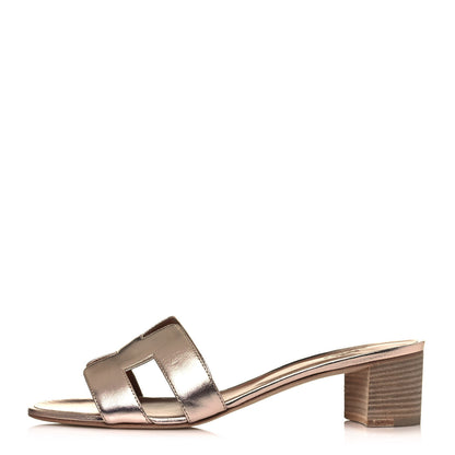 Hermes Metallic Nappa Oasis Sandals 40 Rose Dore 1 of 8