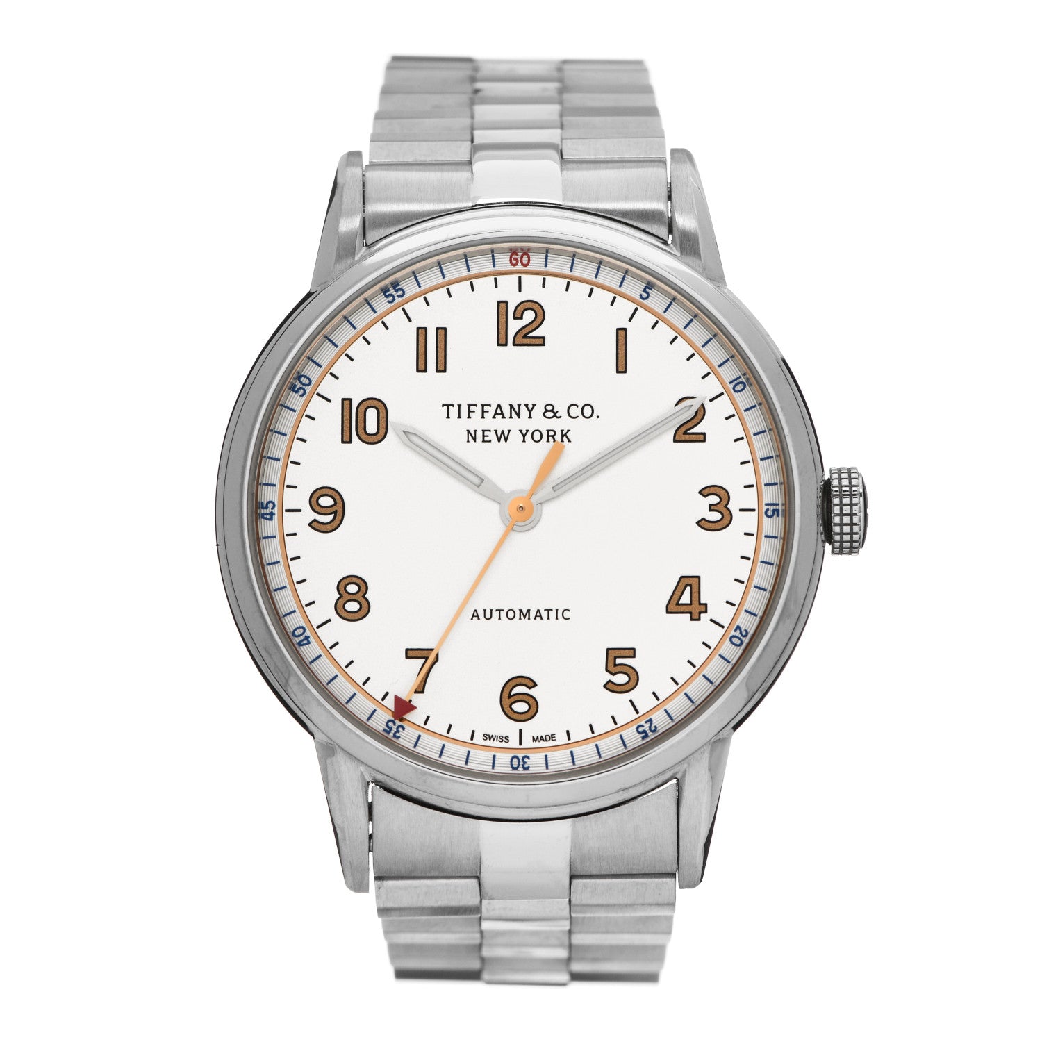 Tiffany Stainless Steel 34mm CT60 3-Hand Automatic Watch 1 of 5