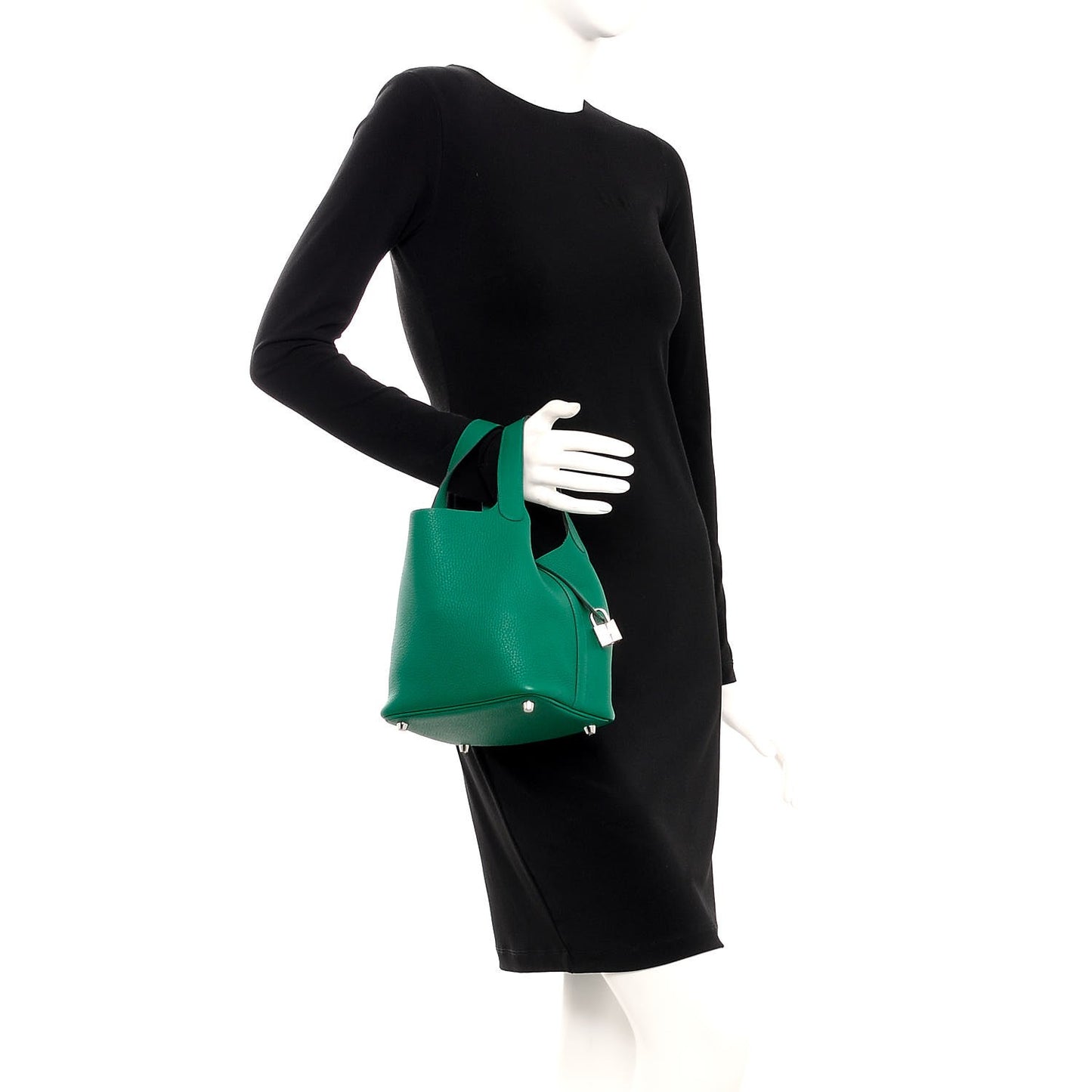 Taurillon Clemence Picotin Lock 18 PM Vert Vertigo