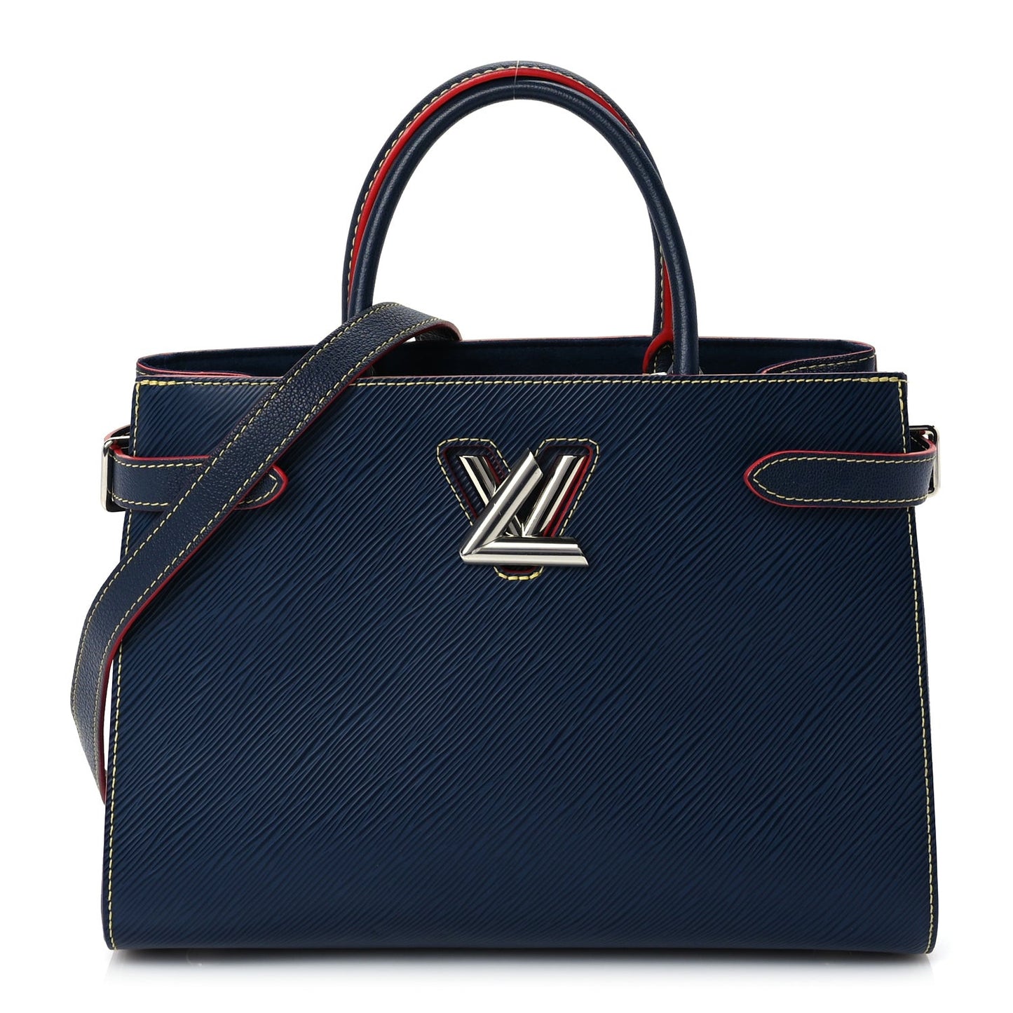 Epi Twist Tote Indigo Coquelicot