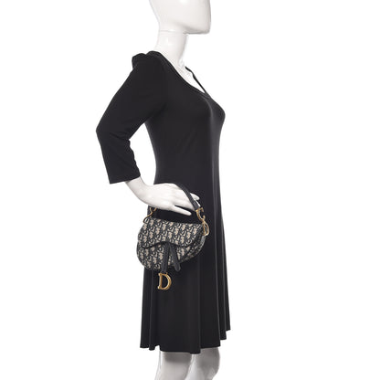 Christian Dior Oblique Mini Saddle Bag Blue 2 of 8