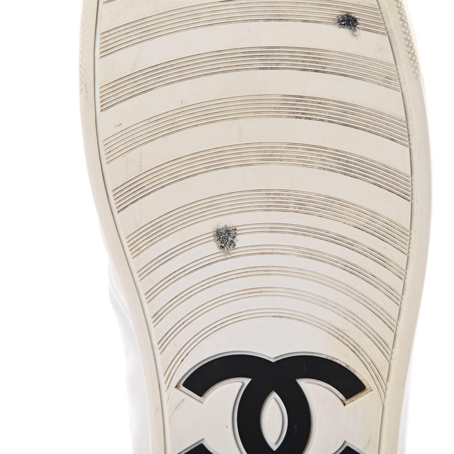 Chanel Calfskin Mens High Top CC Sneakers 43 White 10 of 14