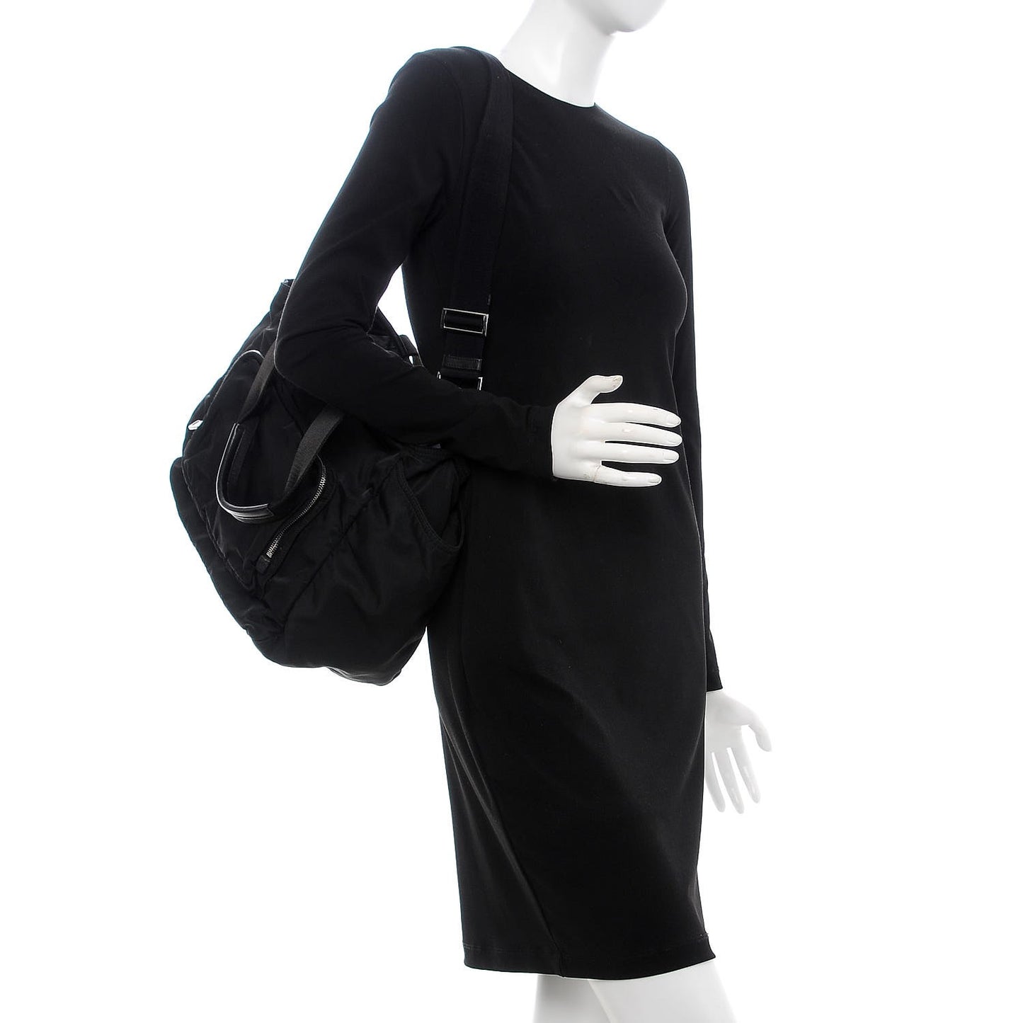 Tessuto Nylon Vela Diaper Bag Black