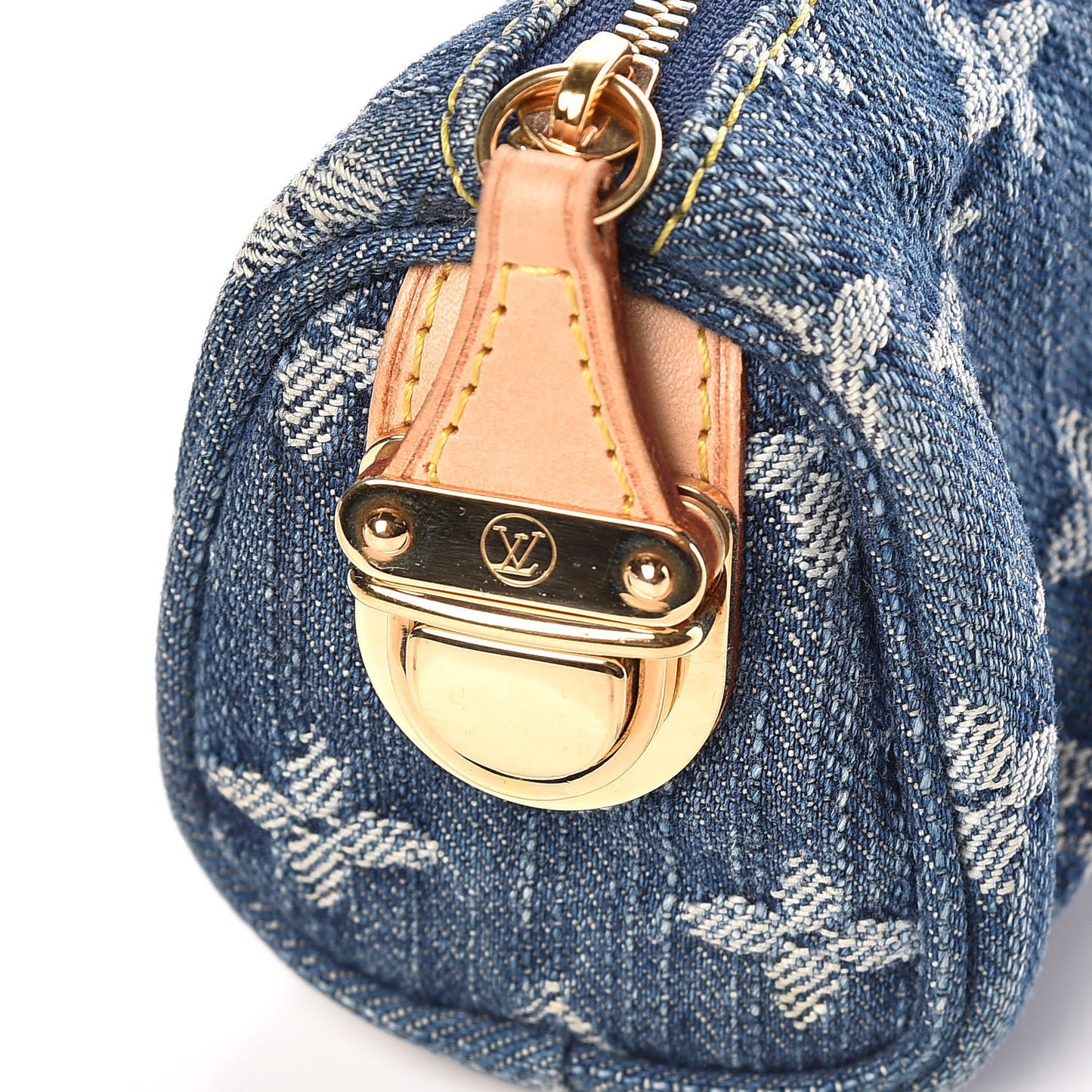 Monogram Denim Pochette Speedy PM Key Holder Blue