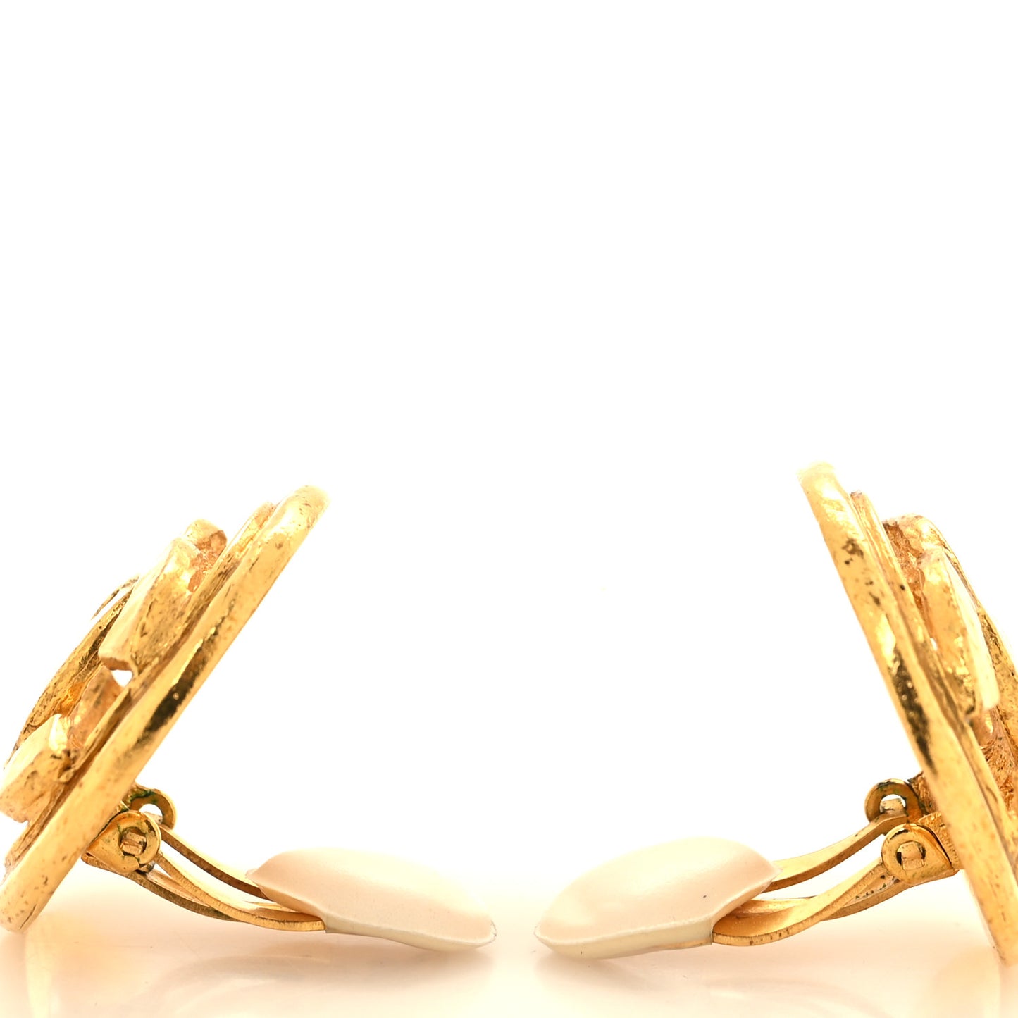 Metal CC Clip On Earrings Gold