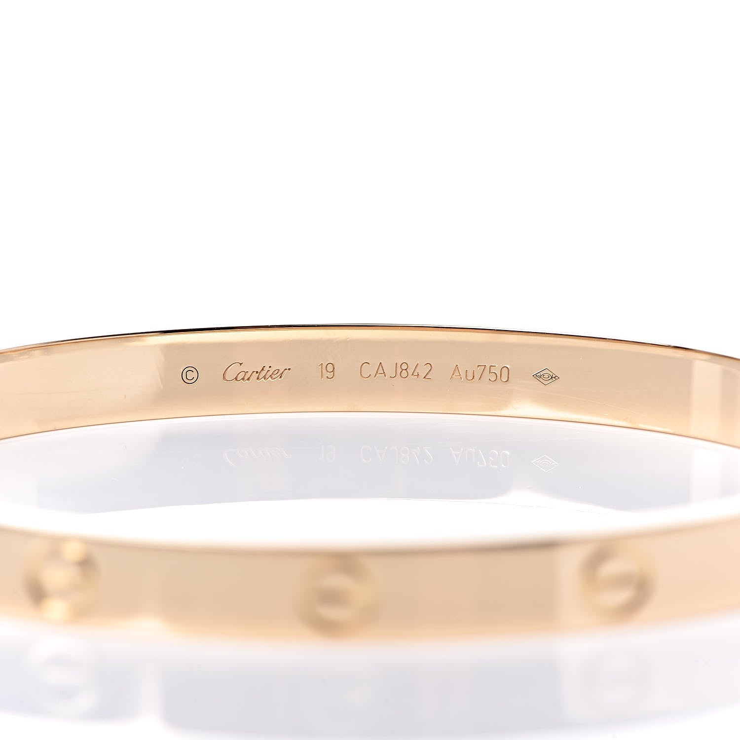 Cartier 18K Yellow Gold LOVE Bracelet 19 5 of 8