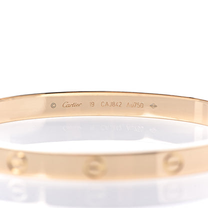 Cartier 18K Yellow Gold LOVE Bracelet 19 5 of 8