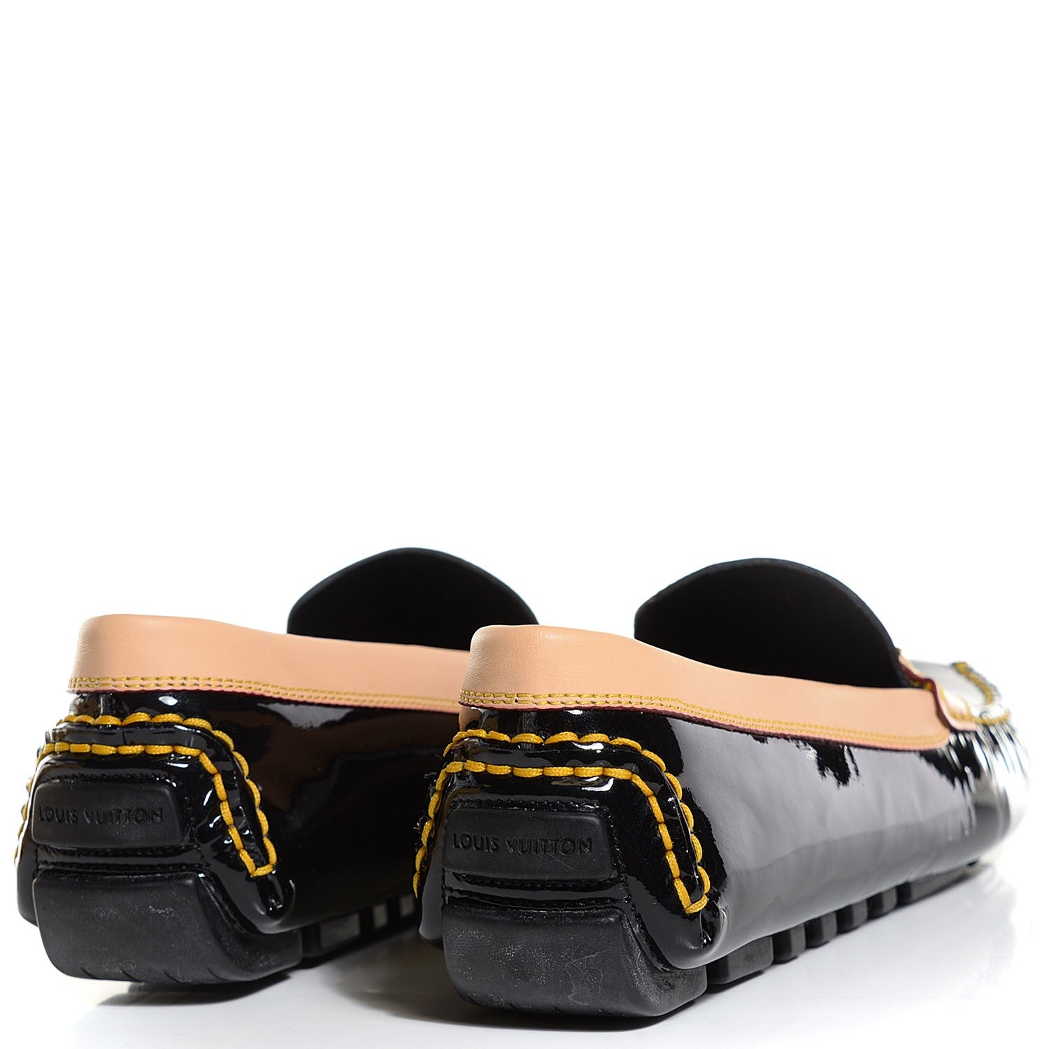 Louis Vuitton Patent Vachetta Zen Driving Loafers 41 6.5 Black 3 of 6