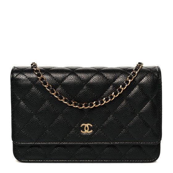 Caviar Quilted Wallet On Chain WOC Black