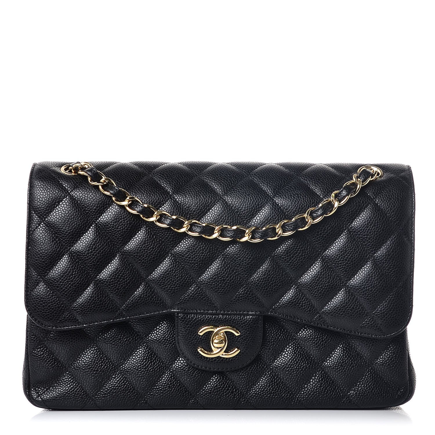 Chanel Caviar Quilted Jumbo Double Flap Black 1 of 8