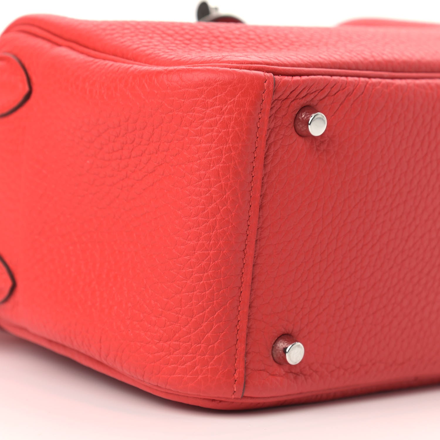 Hermes Taurillon Clemence Mini Lindy 20 Rouge Tomate 8 of 13