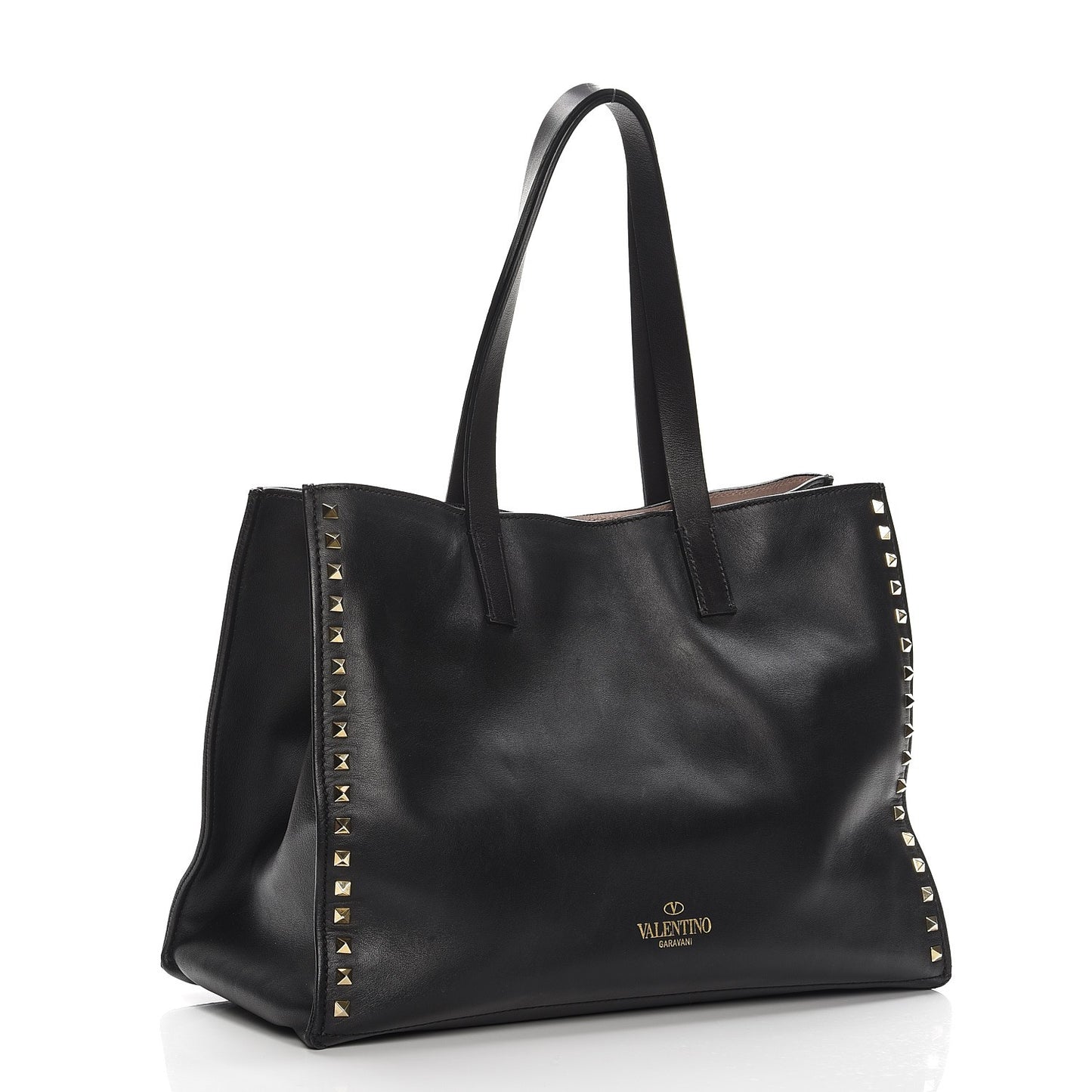 Nappa Medium Rockstud Soft Tote Black