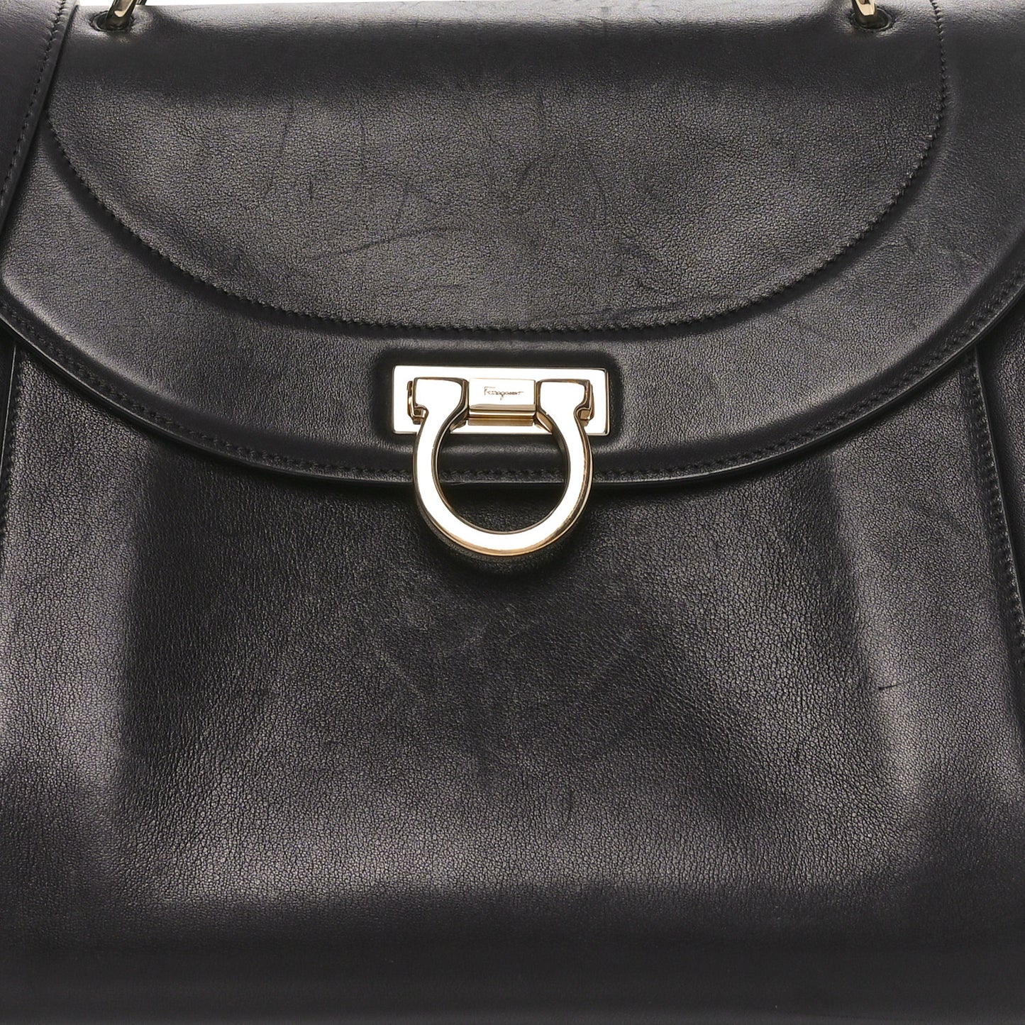 Calfskin Sofia Rainbow Top Handle Bag Black