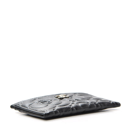 Chanel Caviar Camellia Embossed Card Holder Black 4 of 7