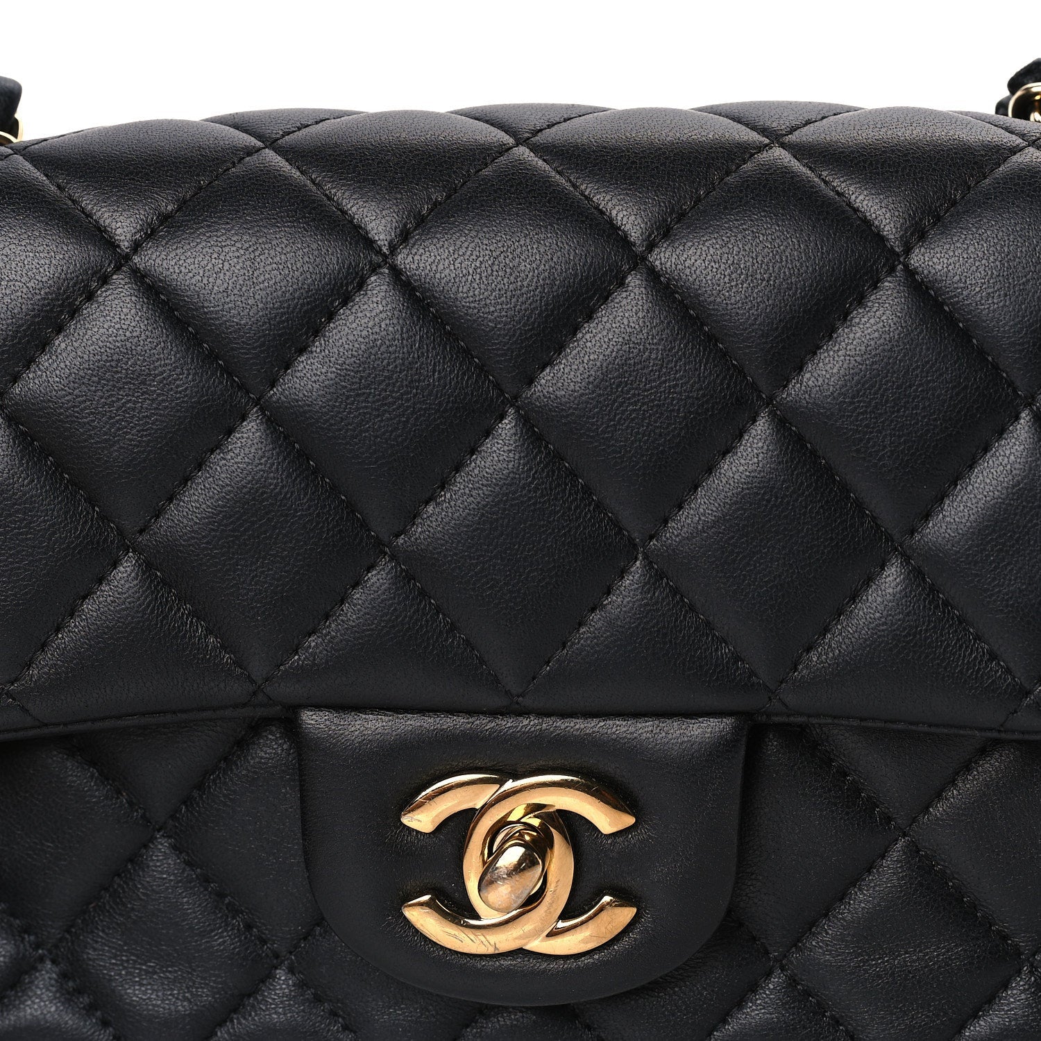 Chanel Lambskin Quilted Mini Rectangular Flap Black 7 of 9