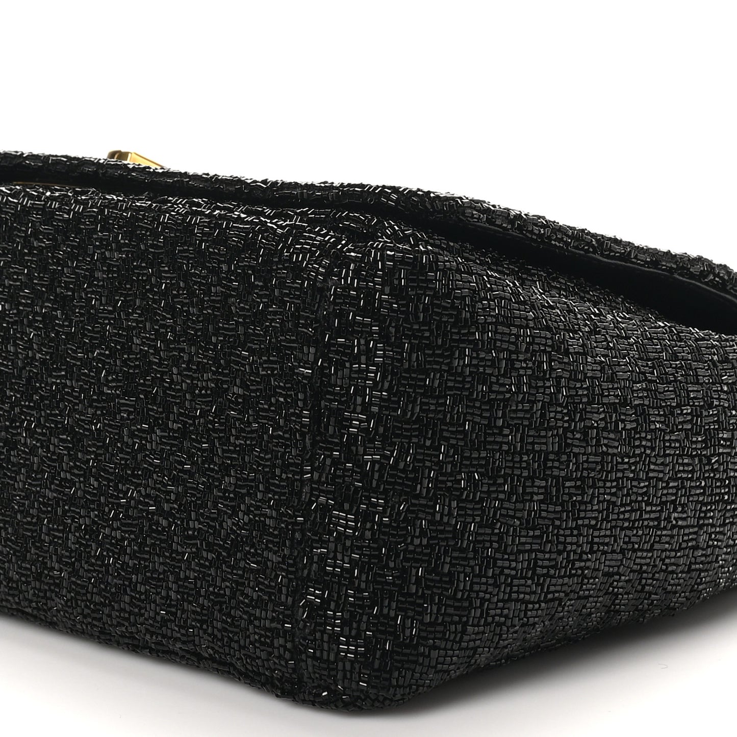 Beaded Checkered Medium Caro Bag Black