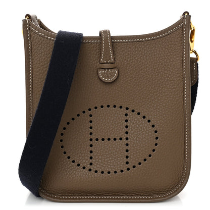 Hermes Taurillon Clemence Amazone Evelyne TPM Etoupe Bleu Indigo 1 of 7