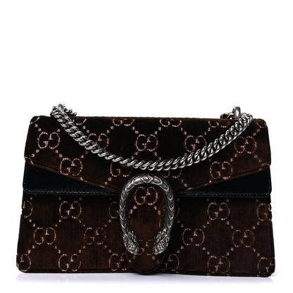 Gucci Velvet Skipper GG Monogram Small Dionysus Shoulder Bag Brown Black 1 of 8