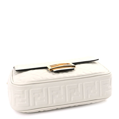 Fendi Nappa Small FF Embossed Midi Chain Baguette  White 3 of 8
