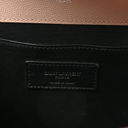 Saint Laurent Grain De Poudre Textured Mixed Matelasse Medium Triquilt Monogram Satchel Marble Pink 6 of 9