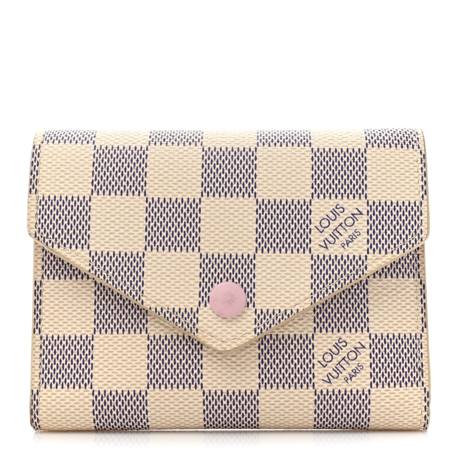 Louis Vuitton Damier Azur Victorine Wallet Rose Ballerine 1 of 7