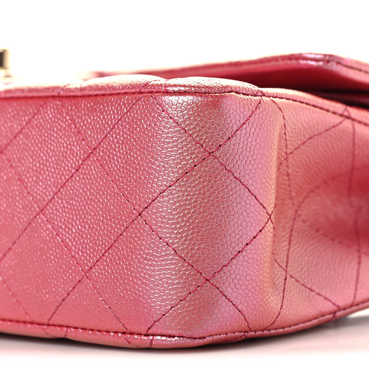 Chanel Iridescent Caviar Quilted Medium Double Flap Dark Pink 9 of 10