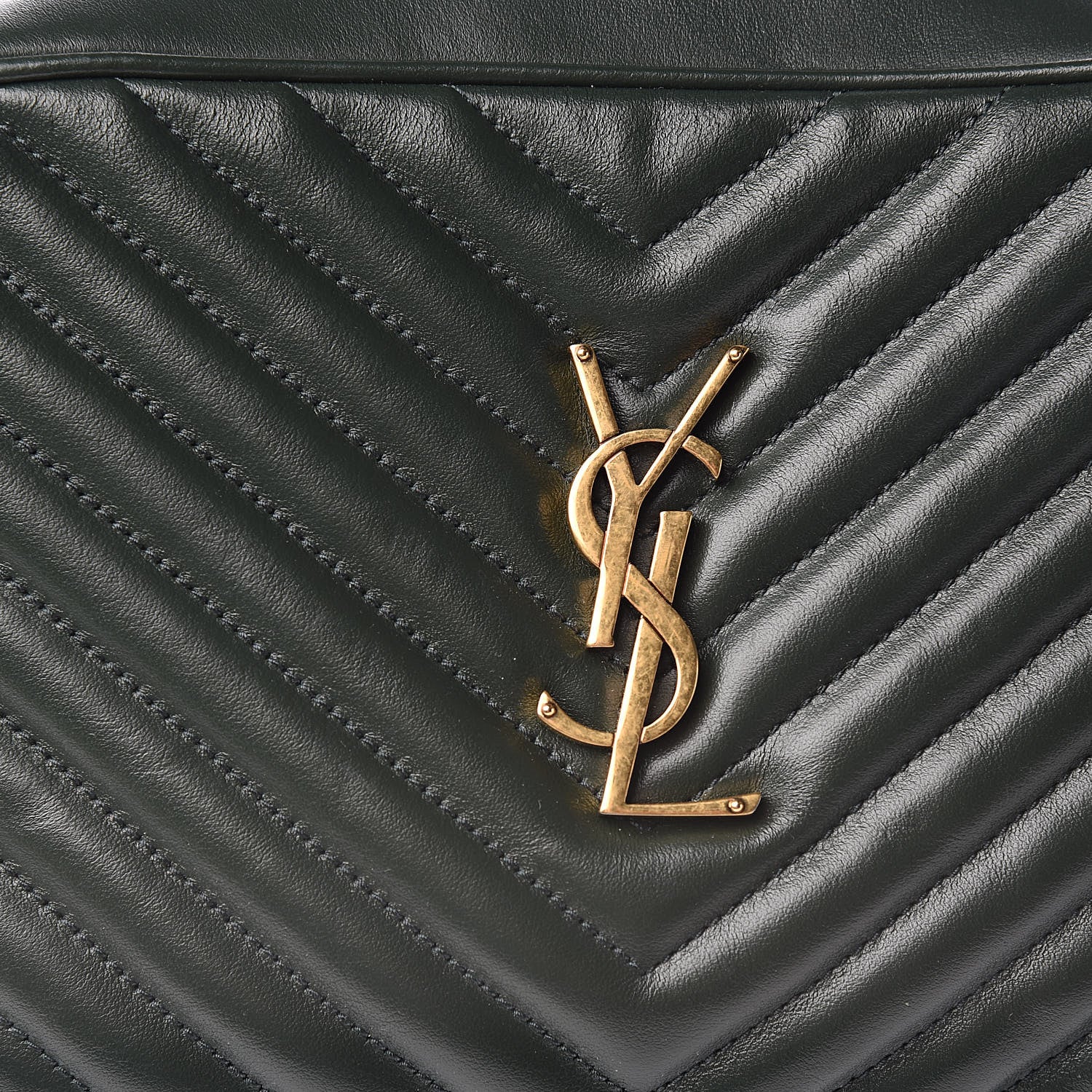 Saint Laurent Calfskin Matelasse Monogram Lou Camera Bag Green 10 of 11