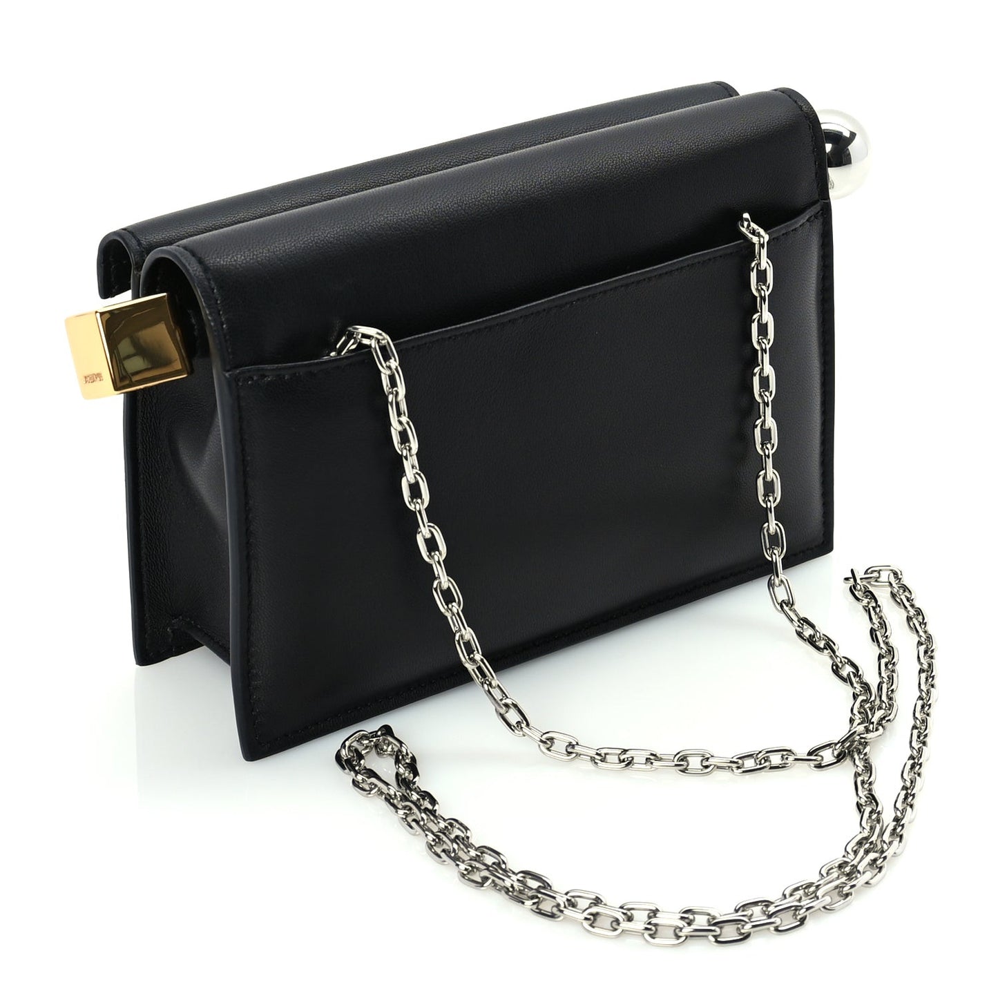 Smooth Calfskin La Pochette Rond Carre Black