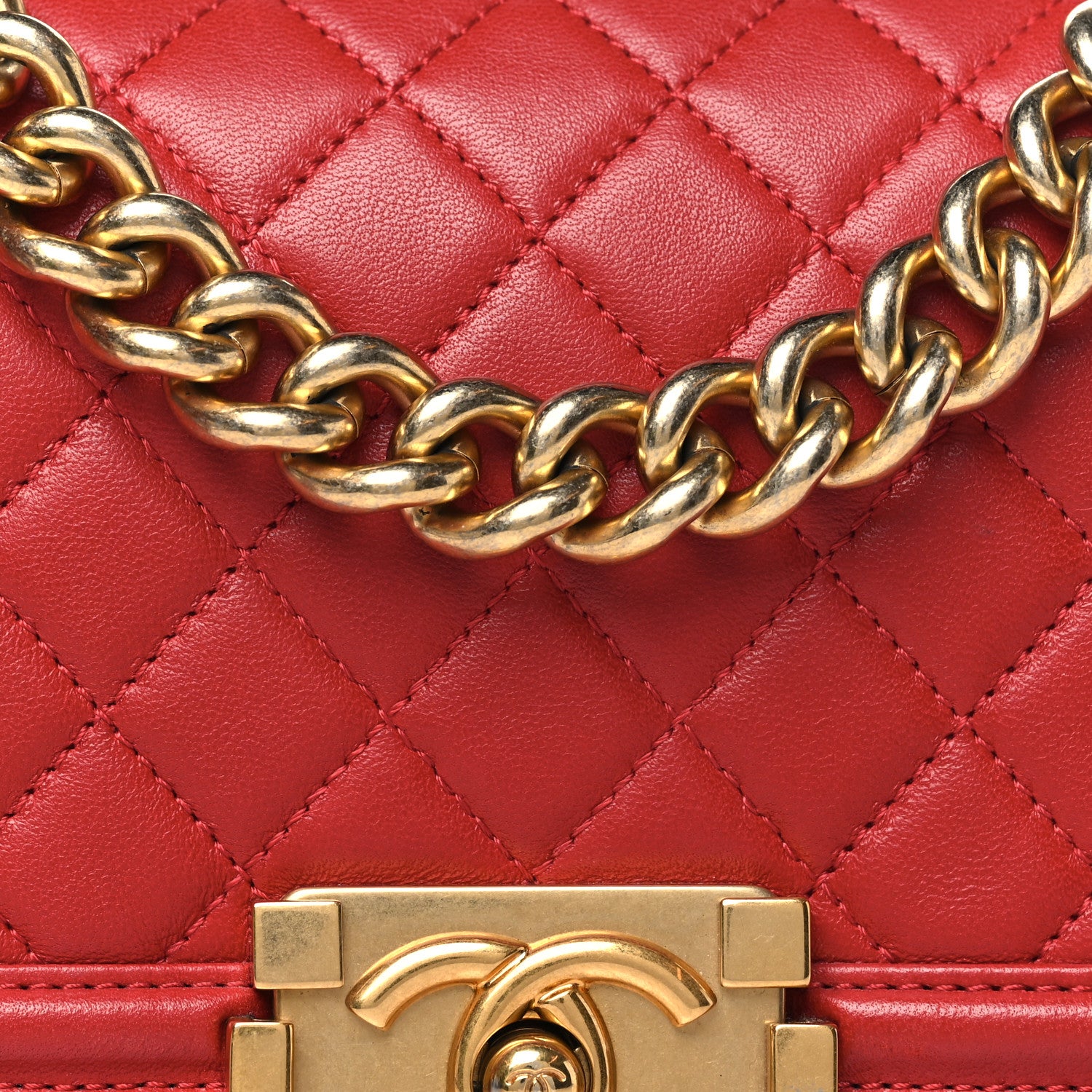 Chanel Lambskin Quilted Small Boy Flap Dark Red 8 of 10