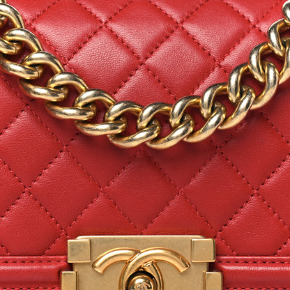 Chanel Lambskin Quilted Small Boy Flap Dark Red 8 of 10