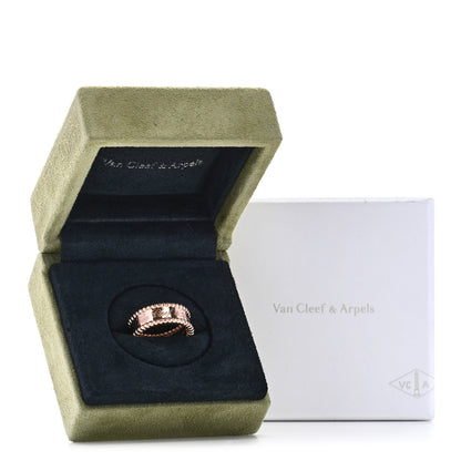 Van Cleef & Arpels 18K Rose Gold Perlee Signature Ring 52 6 7 of 7