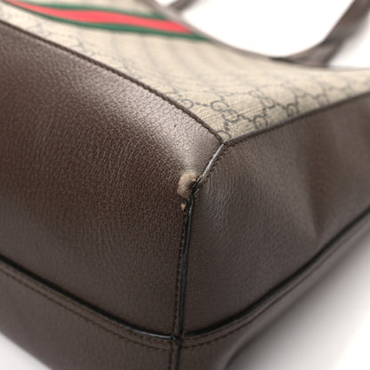 Gucci GG Supreme Monogram Web Ophidia Tote Brown 12 of 13
