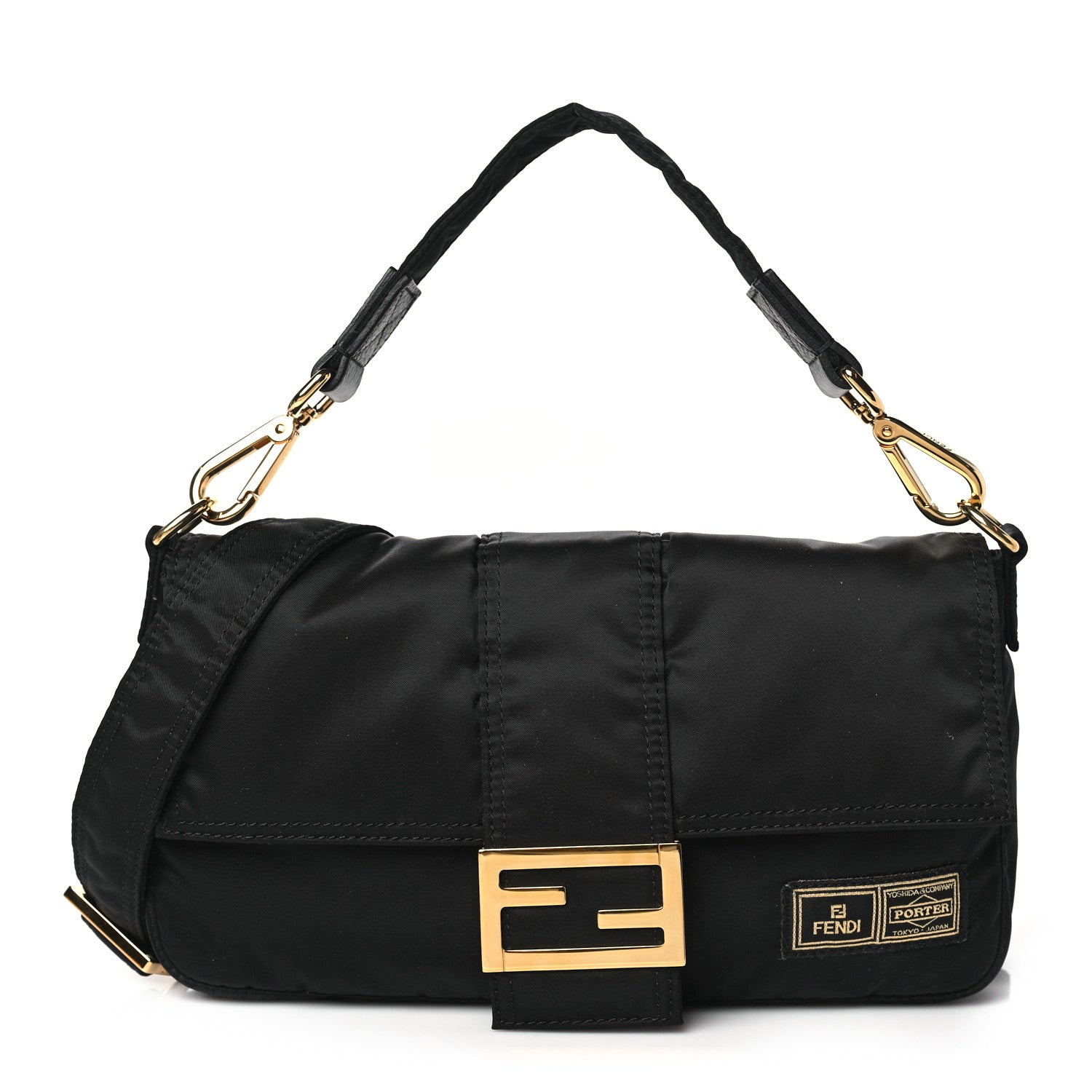 Fendi X PORTER Nylon Regular Belt Baguette Black 1 of 11